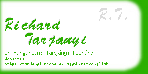 richard tarjanyi business card